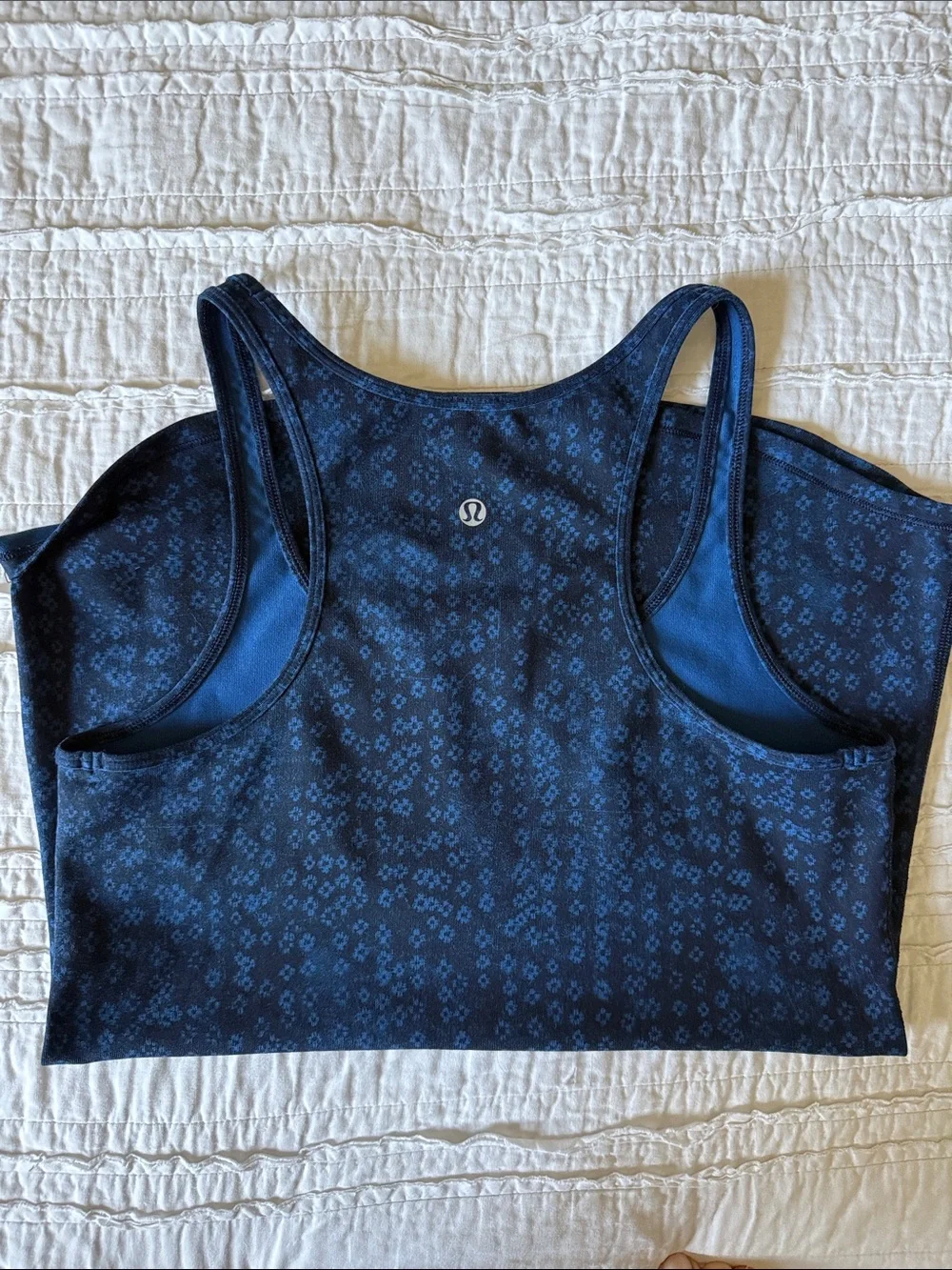 lululemon athletica Navy Blue Micro-Pattern Racerback Tank